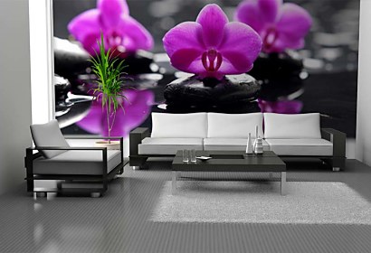 Fototapeta Purple orchid and Zen stones 24284