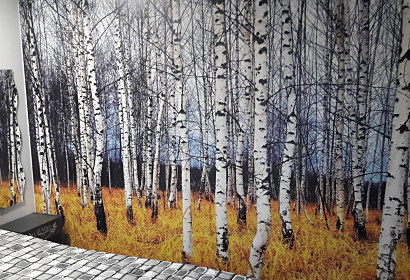 real foto - spálňa, latexová tapeta rozmer 366x250cm