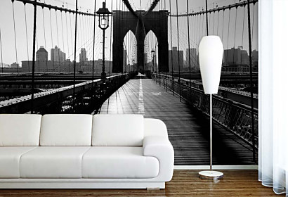 Fototapeta Brooklyn bridge black white