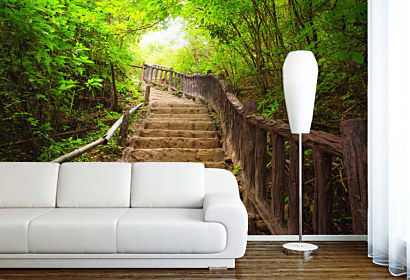 Tapeta Wooden stairs