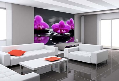 Fototapeta Purple orchid and Zen stones 24284