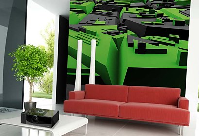 3d efekt tapety do interiéru